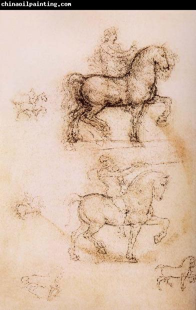 LEONARDO da Vinci Study fur the Sforza-Reiterstandbild