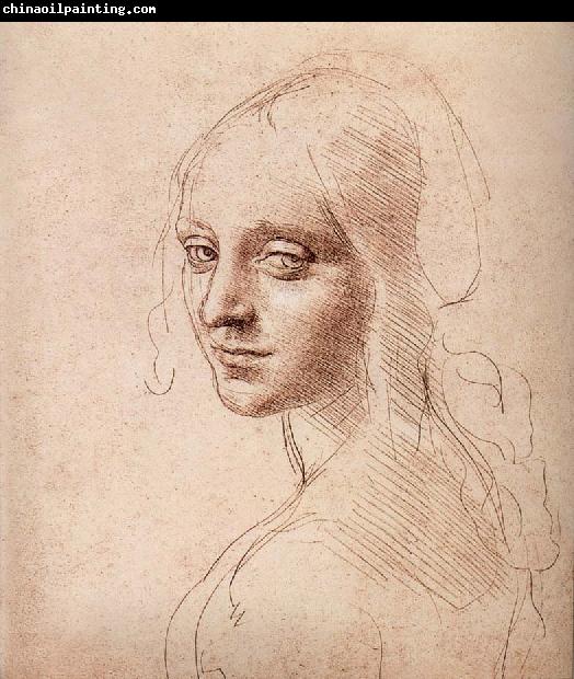 LEONARDO da Vinci Study fur the head of a Madchens