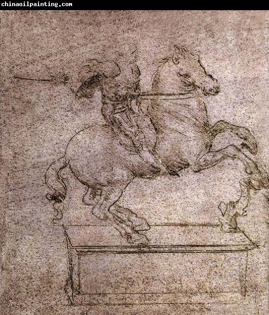 LEONARDO da Vinci Study fur the Sforza-Reiterstandbild