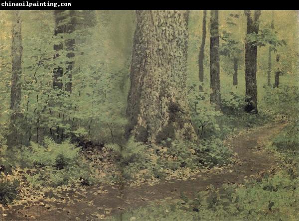 Levitan, Isaak Away in the foliage forest fern