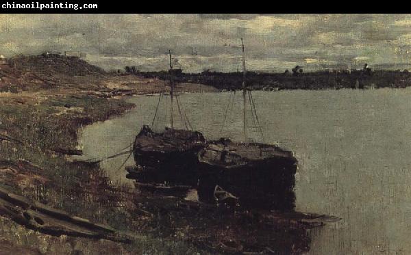 Levitan, Isaak Barge. Wolga