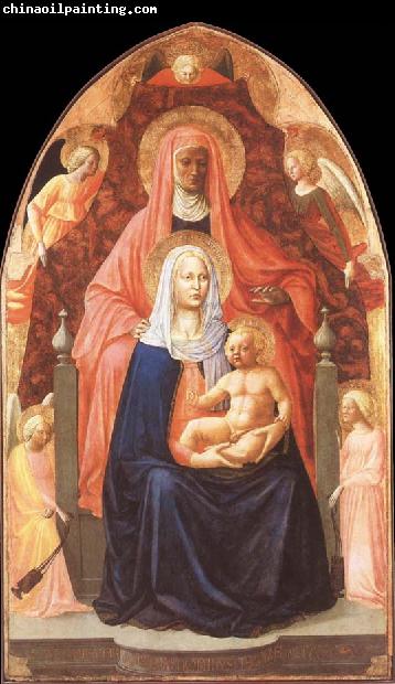 MASACCIO Madonna and Child with St Anne Metterza