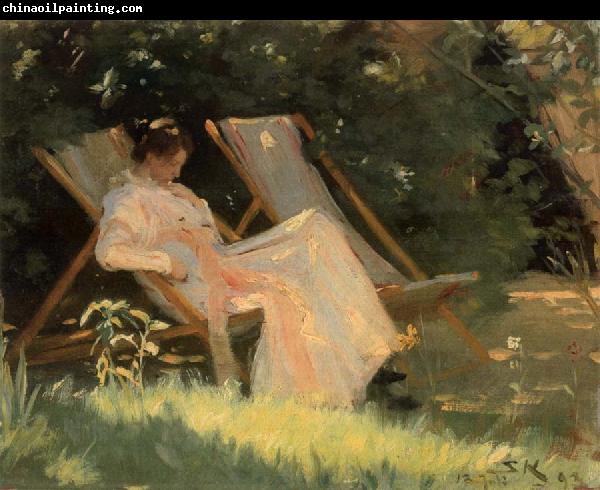 Peder Severin Kroyer Marie Kroyer in a Deckchair