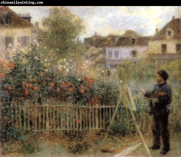 Pierre-Auguste Renoir Monet Painting in His Garden Argenteuil