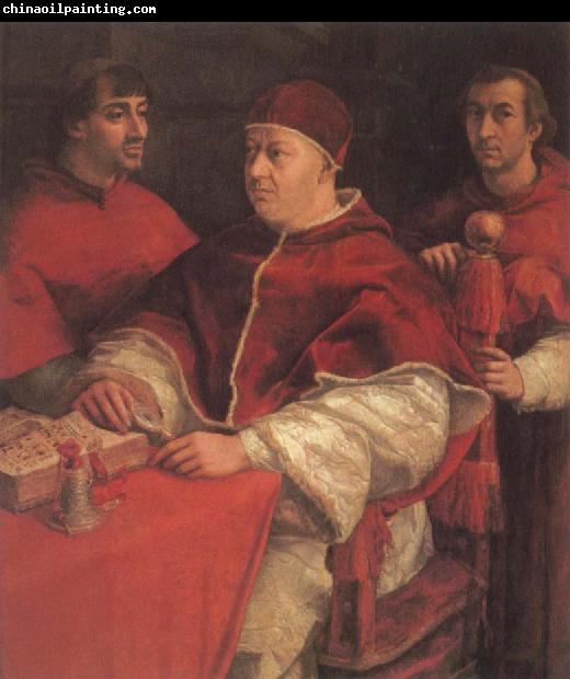 Raphael Portrait of Pope Leo X with Cardinals Guillo de Medici and Luigi de Rossi