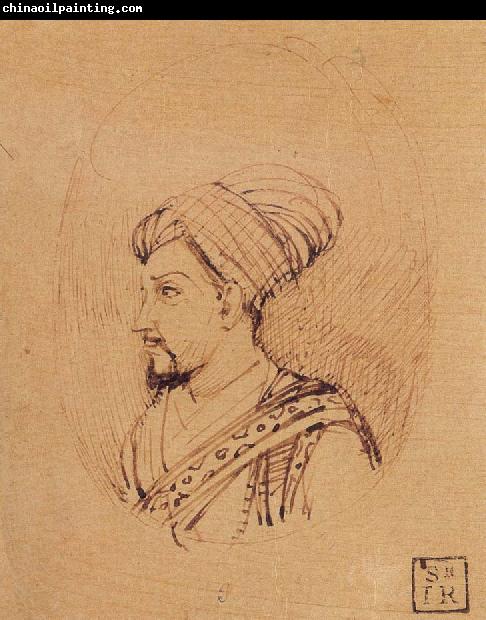 Rembrandt Harmensz Van Rijn A Medallion Portrait of Muhammad-Adil Shah of Bijapur