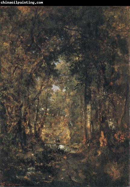 Theodore Rousseau In the Wood at Fontainebleau