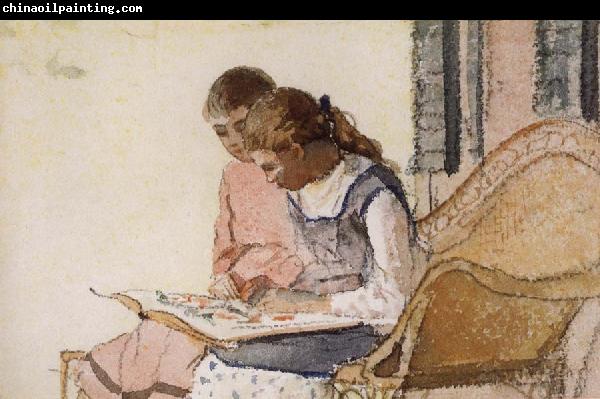 Winslow Homer Two Girls Looking at a Book