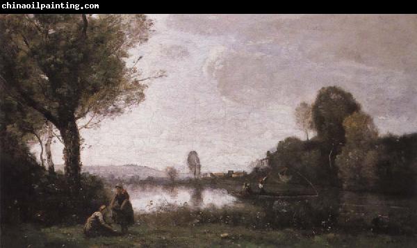 camille corot Seine Landscape near Chatou