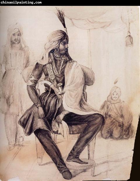 unknow artist Portrait of Hira Singh,Favorite of the Sikh Leader Ranjit Singh