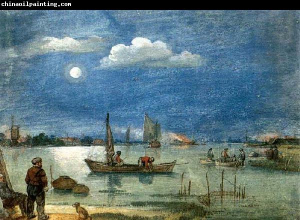 AVERCAMP, Hendrick Fishermen by Moonlight