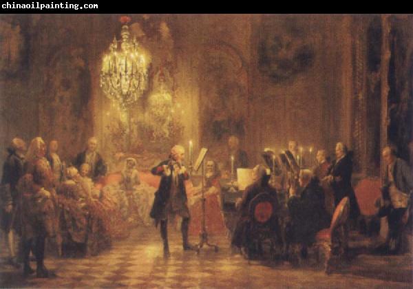 Adolf Friedrich Erdmann Menzel The Flute Concert of Frederick II at Sanssouci