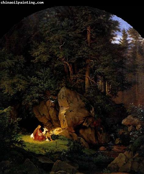 Adrian Ludwig Richter Genoveva in the Forest Seclusion