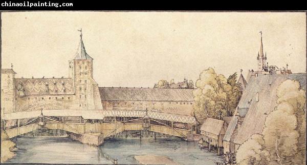 Albrecht Durer The covered Footbridge at the haller Gate in Nuremberg