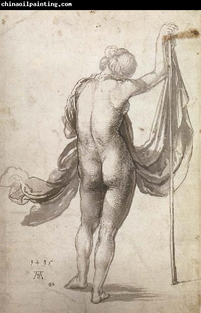 Albrecht Durer Nude With Staff seen from behind