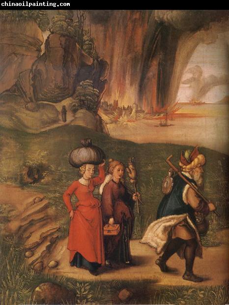 Albrecht Durer Lot flees with his family from sodom