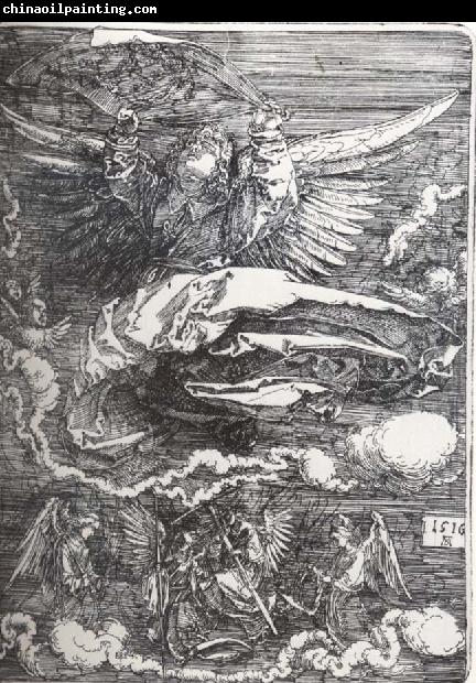 Albrecht Durer The Sudarium Held By An Angel on a small Cartellino