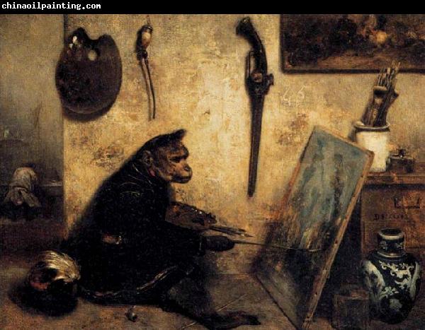 Alexandre Gabriel Decamps The Monkey Painter