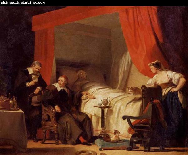 Alexandre-Evariste Fragonard Cardinal Mazarin at the Deathbed of Eustache Le Sueur