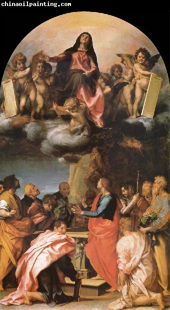 Andrea del Sarto The Asuncion of the Virgin, with holy