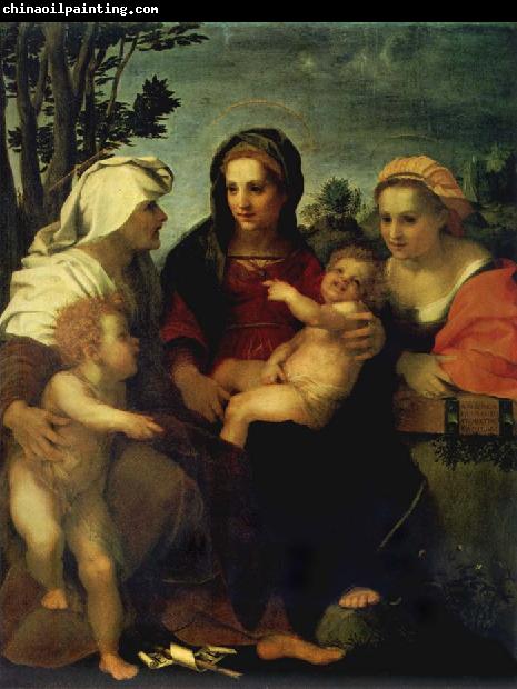 Andrea del Sarto Madonna and child with Sts Catherine and Elizabeth,and St John the Baptist