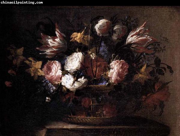 Arellano, Juan de Still-Life with a Basket of Flowers