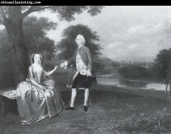 Arthur Devis Gentleman and Lady in a Landscape