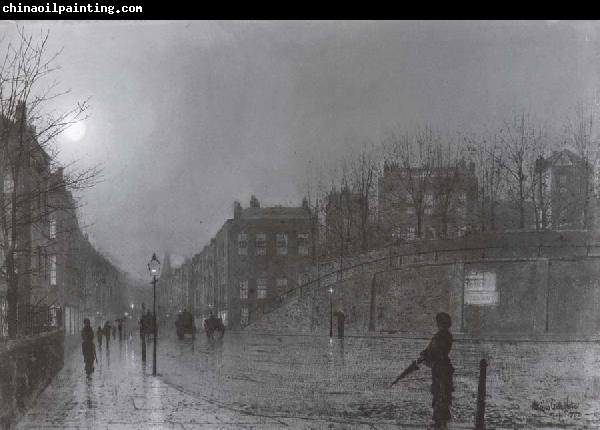 Atkinson Grimshaw View of Heath Street by Night