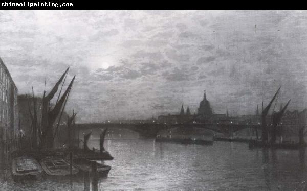 Atkinson Grimshaw The Thames by Moonlight with Southmark Bridge