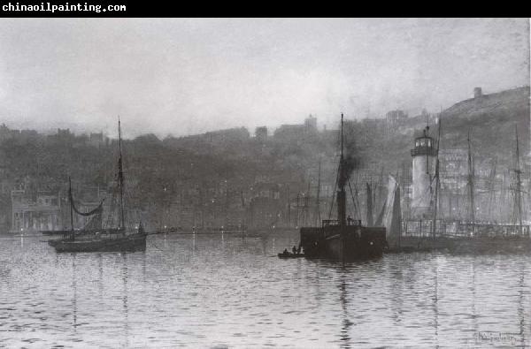 Atkinson Grimshaw Nightfall in the Harbour Scarborough