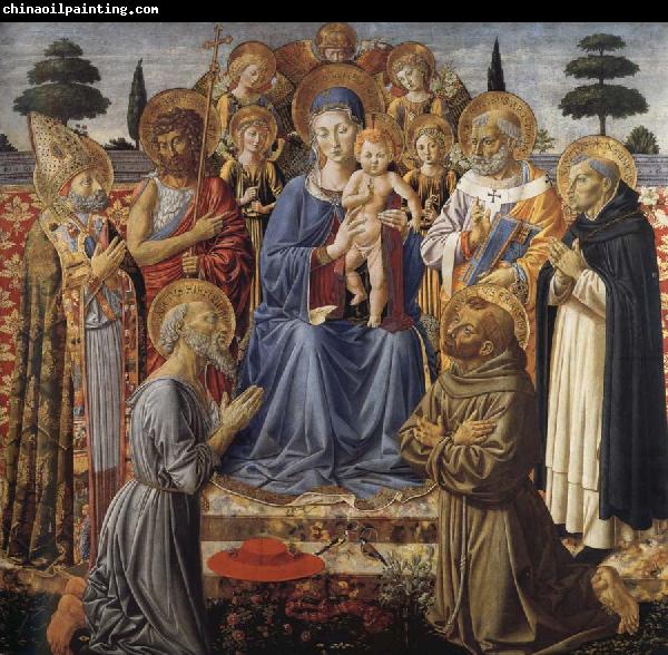 Benozzo Gozzoli The Virgin and Child Enthroned among Angels and Saints