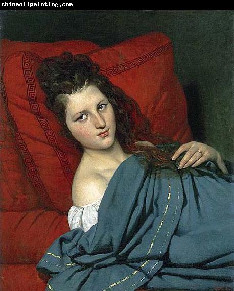 COURTOIS, Jacques Half-length Woman Lying on a Couch