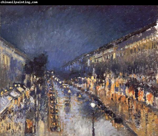 Camille Pissarro The Boulevard Monimartre at Night