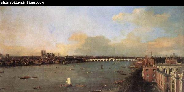 Canaletto London, Seen from an Arch of Westminster Bridge