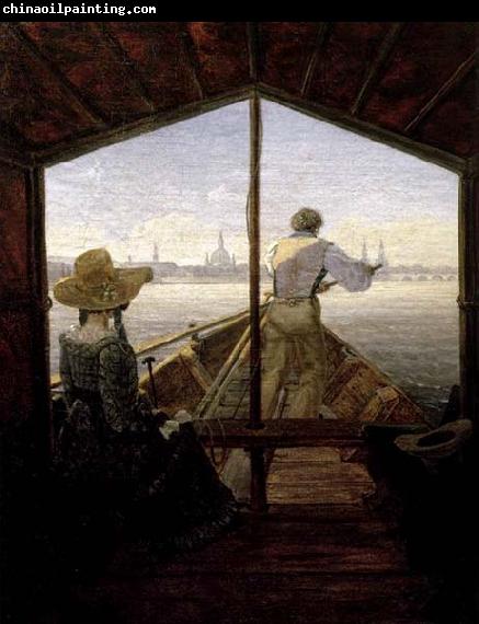 Carl Gustav Carus A Gondola on the Elbe near Dresden