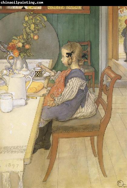 Carl Larsson A Late-Riser-s Miserable Breakfast