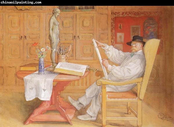 Carl Larsson self-portrait in the Studio