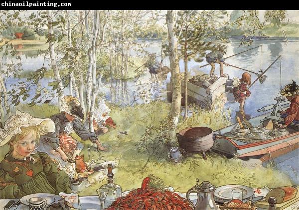 Carl Larsson The Crayfish Season Opens