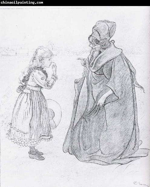 Carl Larsson Girl-s School in Grandma-s Day