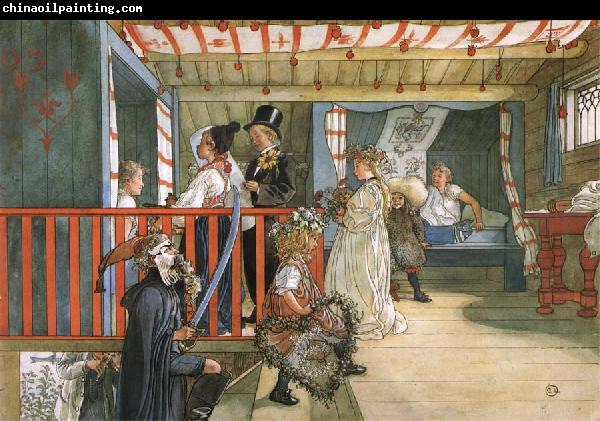 Carl Larsson Name Day at the Storage Shed