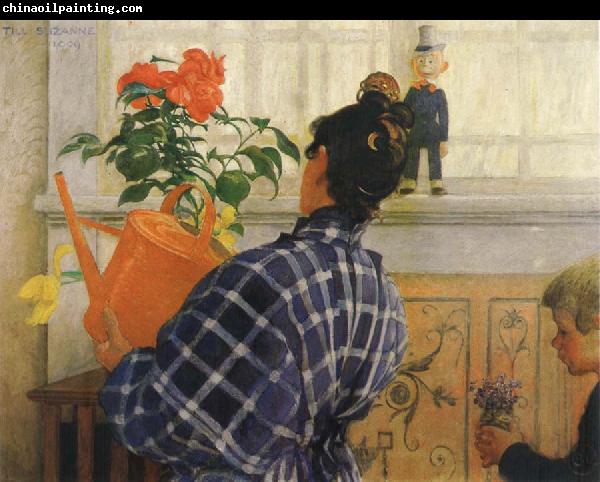 Carl Larsson The Artist-s Wife and Children