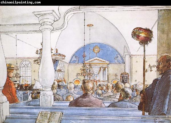 Carl Larsson At Church