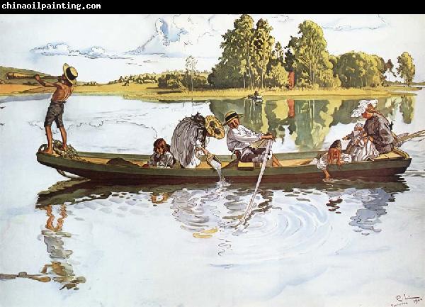 Carl Larsson On Viking Expedition in Dalarna