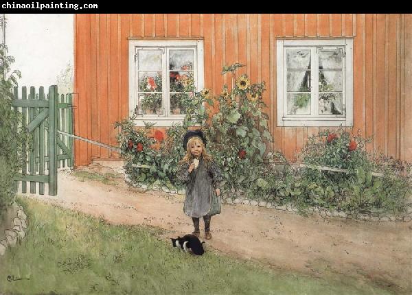 Carl Larsson Brita,a Cat and a Sandwich