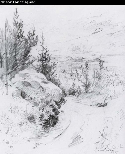 Carl Larsson First Glimpse of Sundborn Pencil