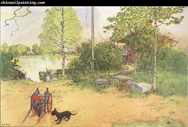 Carl Larsson Our Coourt-Yard