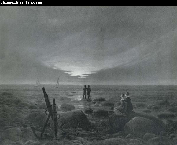 Caspar David Friedrich Moonrise over the sea