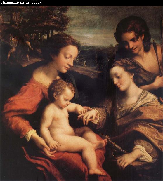 Correggio The marriage mistico of Holy Catalina with San Sebastian