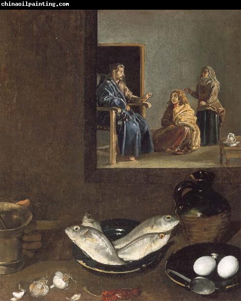 Diego Velazquez Detail of Kitchen Scene with Christ in the House of Martha and Mary