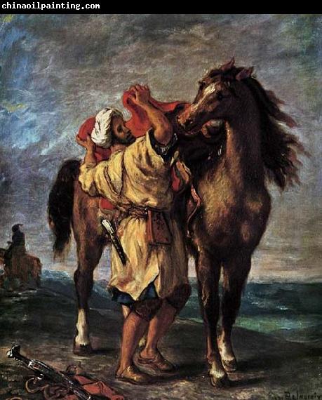 Eugene Delacroix Marocan and his Horse